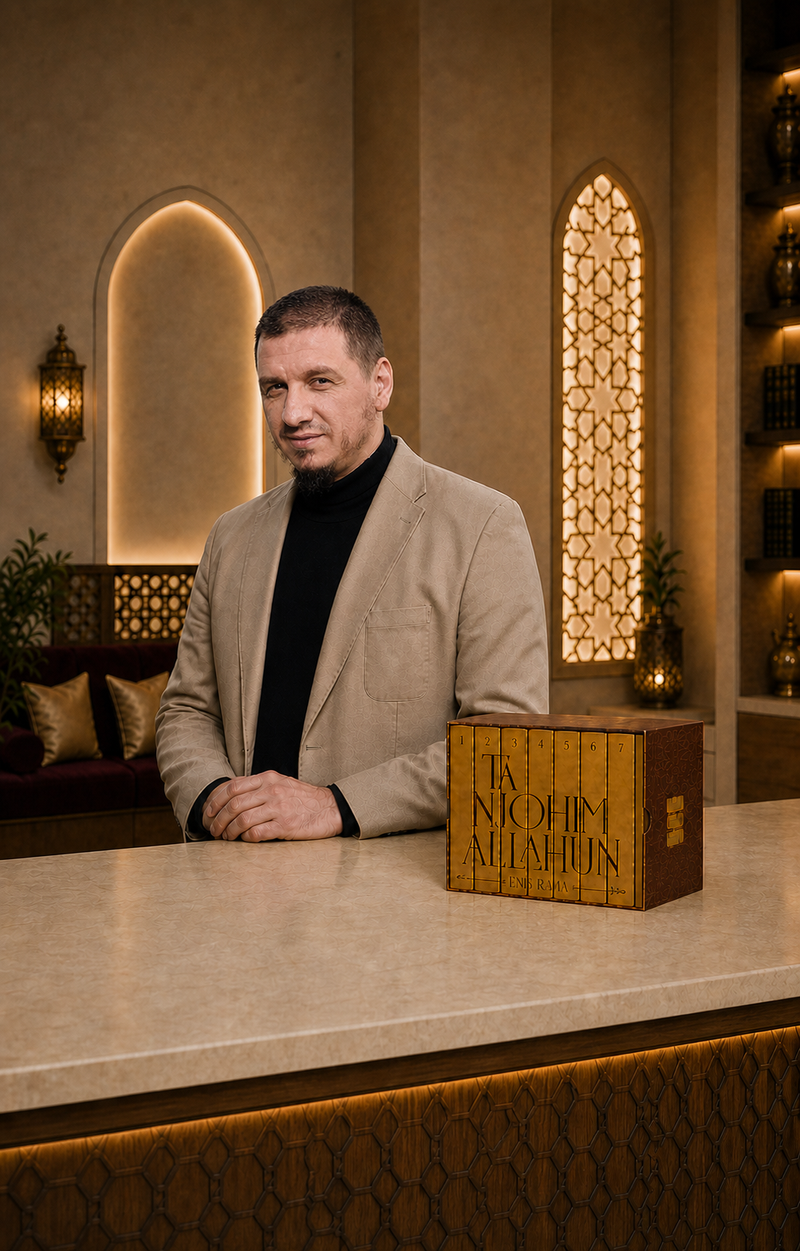 Enis Rama mit Buchset an der Theke Mobil